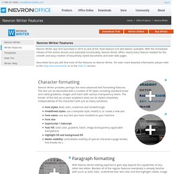 Nevron Writer Features - main features of the best MS Word Alternative