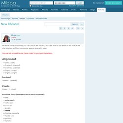 New BBcodes - Mibba.com