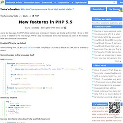 New features in PHP 5.5