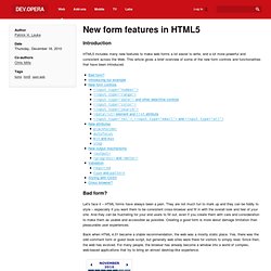 New form features in HTML5