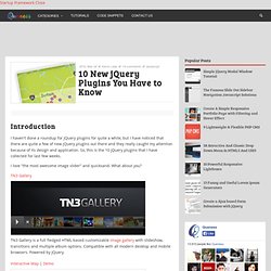 10 New jQuery Plugins You Have to Know