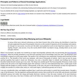 Principles and Patterns of Social Knowledge Applications.