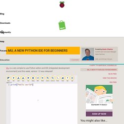 Mu, a new Python IDE for beginners