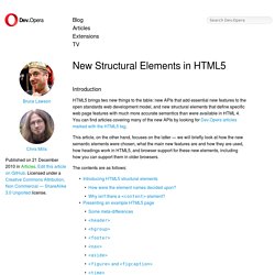 New Structural Elements in HTML5