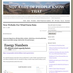 New Website For Wind Farm Data