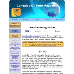 Newest Genealogy Records