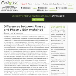 Phase I Environmental Site Assessments and Phase II Environmental Site Assessments