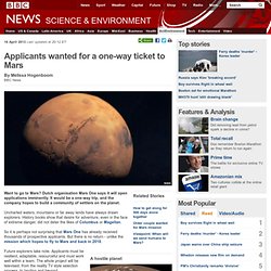 Applicants wanted for a one way ticket to Mars