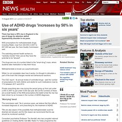 Use of ADHD drugs 'increases by 50% in six years'