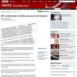 BT embroiled in ACS:Law porn list breach