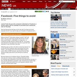 Facebook: Five things to avoid