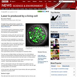 Laser is produced by a living cell