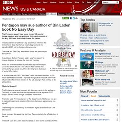 Pentagon may sue author of Bin Laden book No Easy Day