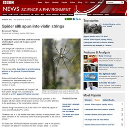 Spider silk spun into violin strings