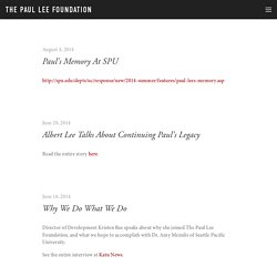 News — The Paul Lee Foundation