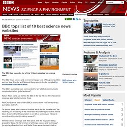 BBC tops list of 10 best science news websites