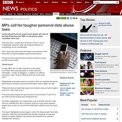 MPs call for tougher personal data abuse laws