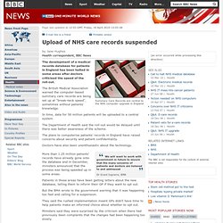 Upload of NHS care records suspended