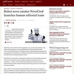 Robot news curator NewsCred launches human editorial team