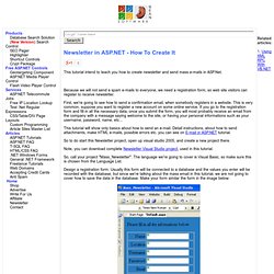 Newsletter in ASP.NET - How To Create It
