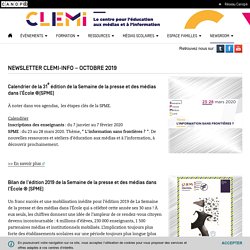 Newsletter CLEMI-INFO – Octobre 2019 - CLEMI