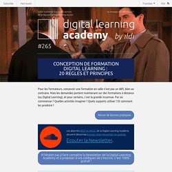 Conception de formation Digital Learning : 20 règles et principes