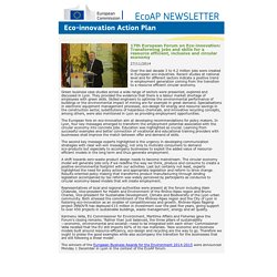 EcoAP Newsletter - Eco-innovation Action Plan