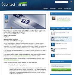 Add an iContact Email Newsletter Sign-Up Form to Facebook