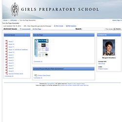 Home - Turn the Page Newsletter - LibGuides at Girls Preparatory School