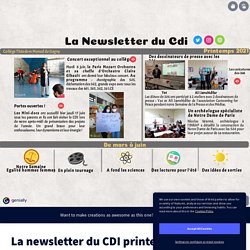 La newsletter du CDI printemps 2021 by BCHINI Sandrine on Genially