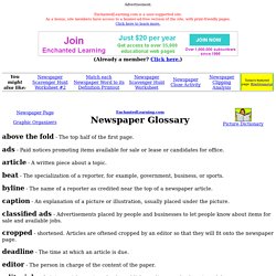 Newspaper Glossary: EnchantedLearning.com