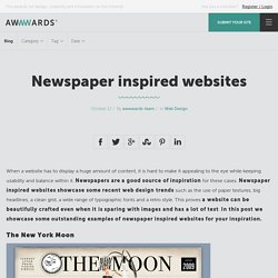Newspaper inspired websites