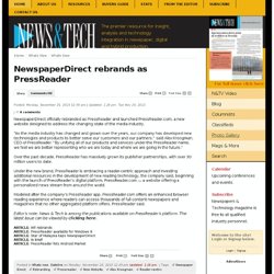 NewspaperDirect rebrands as PressReader