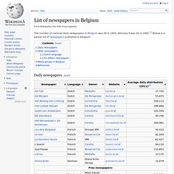 List of newspapers in Belgium