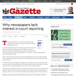 Why newspapers lack interest in court reporting