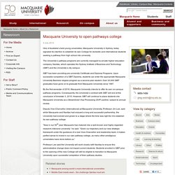 Newsroom Macquarie University to open pathways college - Macquarie University