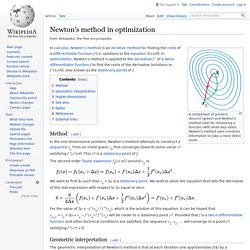 Newton's method in optimization - Wikipedia