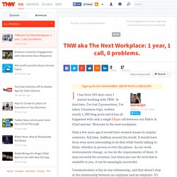 TNW aka The Next Workplace: 1 year, 1 call, 0 problems.