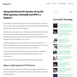 Setup NextCloud on Ubuntu 18.04 LTS with Apache2, MariaDB and PHP 7.1 Support