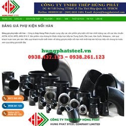 Bảng báo giá phụ kiện nối hàn mới nhất - Hùng Phát Steel