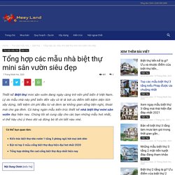 Tổng Hợp Các Mẫu Nhà Biệt Thự Mini Sân Vườn Siêu Đẹp