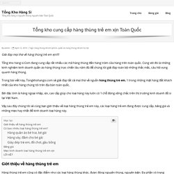 Tổng kho cung cấp hàng thùng trẻ em xịn Toàn Quốc