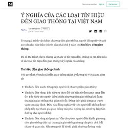 Ý NGHĨA CỦA CÁC LOẠI TÍN HIỆU ĐÈN GIAO THÔNG TẠI VIỆT NAM