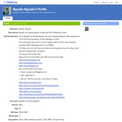 Nguyên Nguyễn's Profile - Hatena