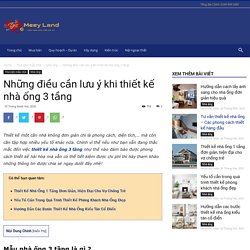 Những điều cần lưu ý khi thiết kế nhà ống 3 tầng