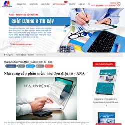 Nhà cung cấp phần mềm hóa đơn điện tử - ANA