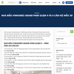 NHÀ MẪU VINHOMES GRAND PARK QUẬN 9 VÀ 6 CĂN HỘ MẪU 3D - VINHOMES GRAND PARK QUẬN 9