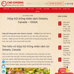 Hiệp hội trồng nhân sâm Ontario, Canada - OGGA - CNDGINSENG