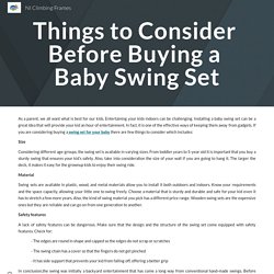 Buying baby swing sets