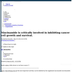 Niacinamide is critically involved in inhibiting cancer cell growth and survival.